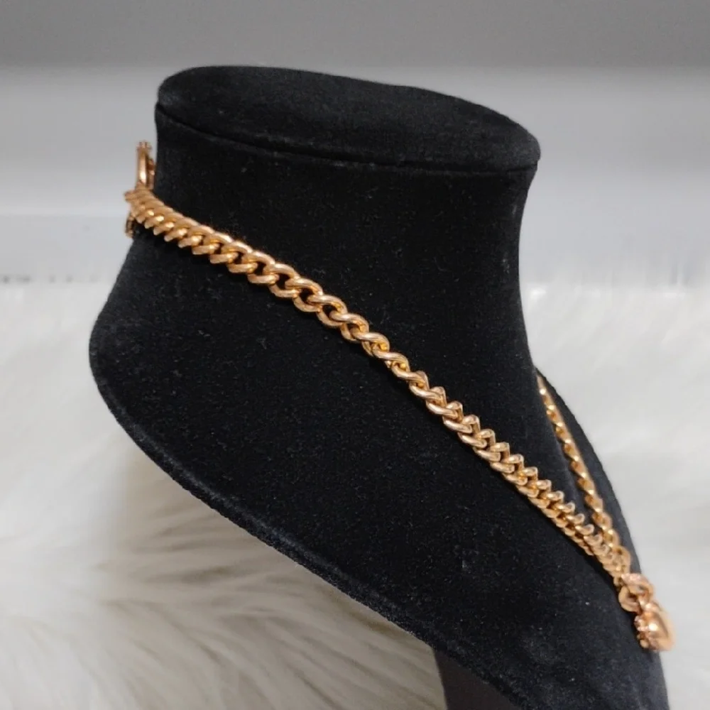 Juicy Couture Vtg Gold-Tone Pave Heart Pendant Chain Necklace - Picture 7 of 13